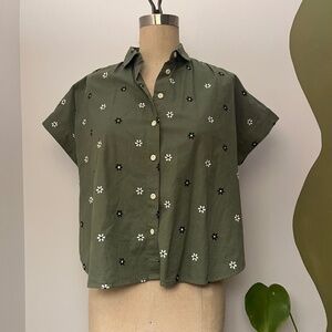 Madewell XS floral embroidered top